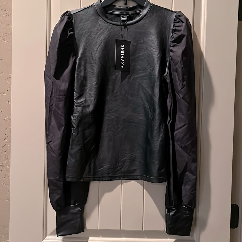 Shein black long sleeve top